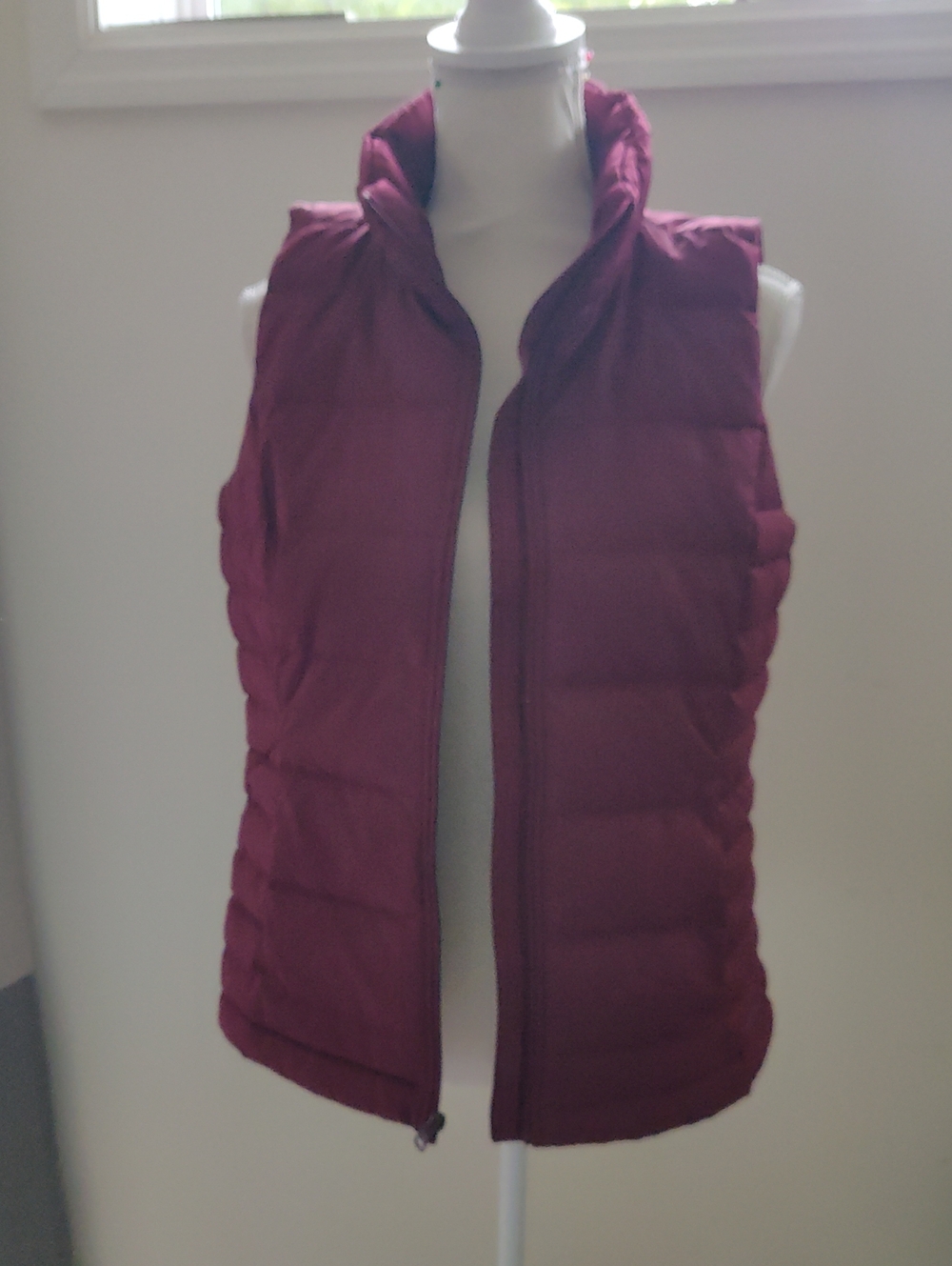 New!Lands' End Quilted Down Puffer Insulated Vest Full Zipper Back Longer Y2K